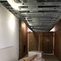 A hallway under construction.